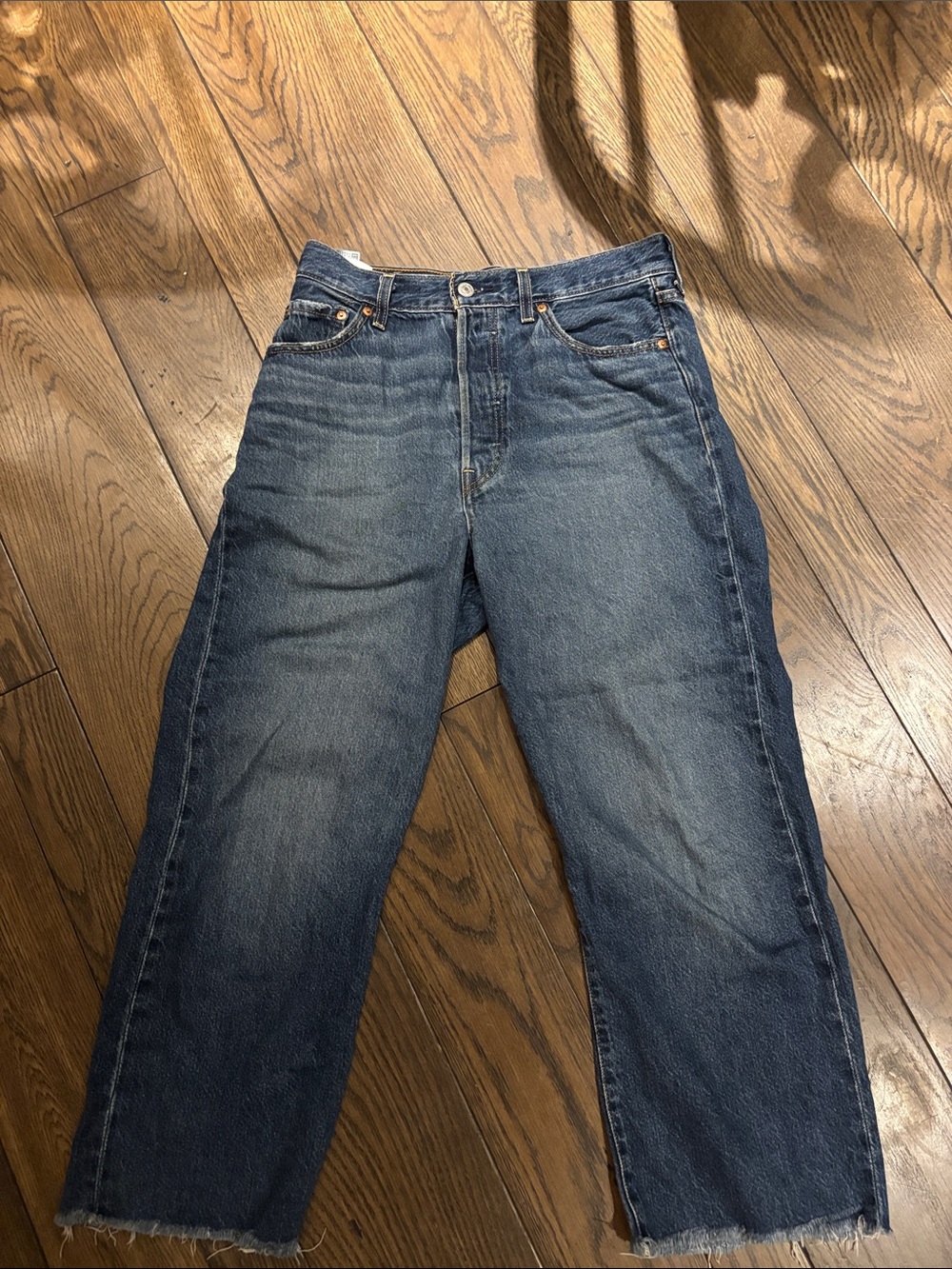 Re/Done Men's Relaxed Straight Jeans - Dark Blue Wash